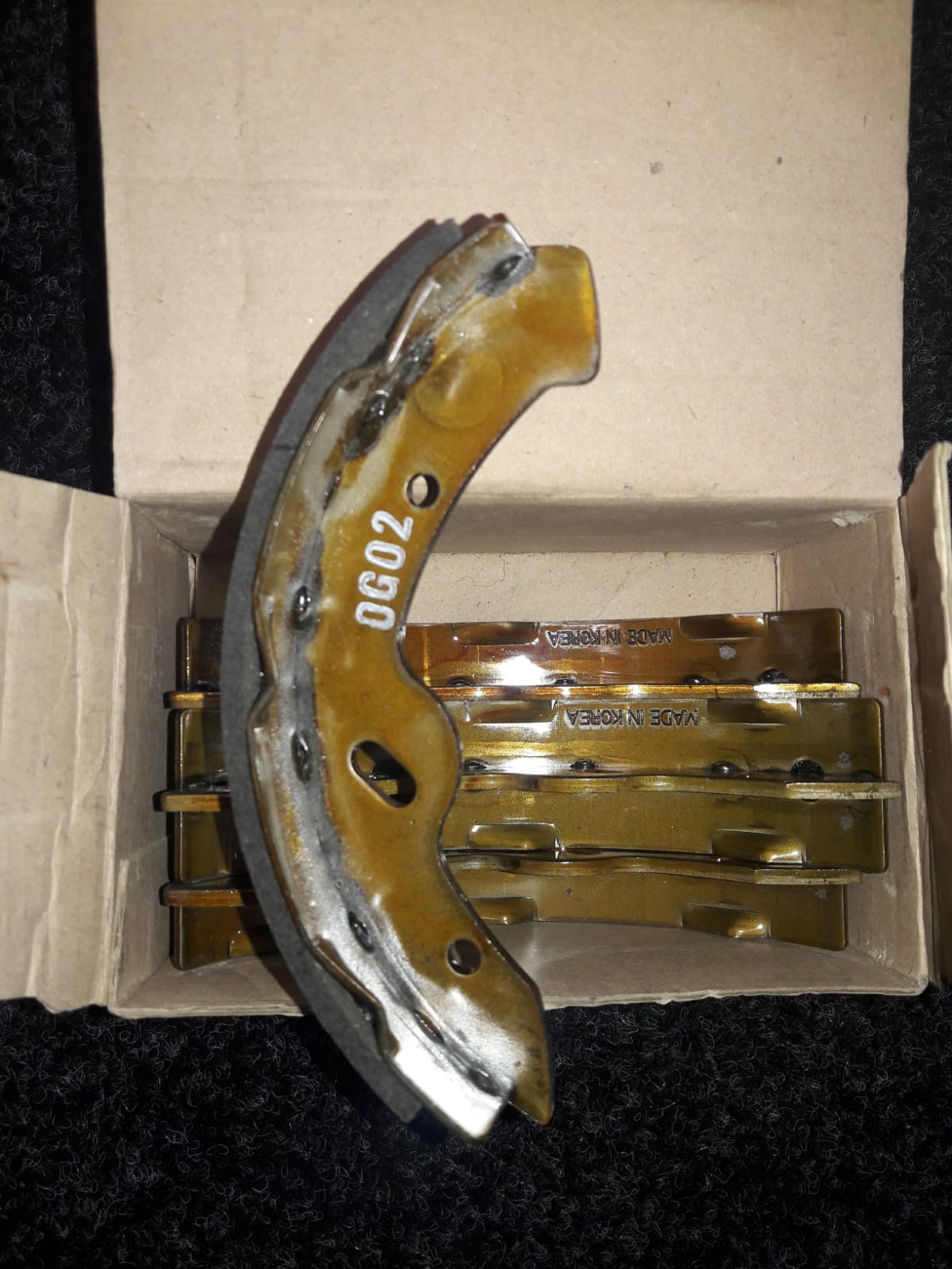 OG02 golf cart brake shoes, Made in Korea